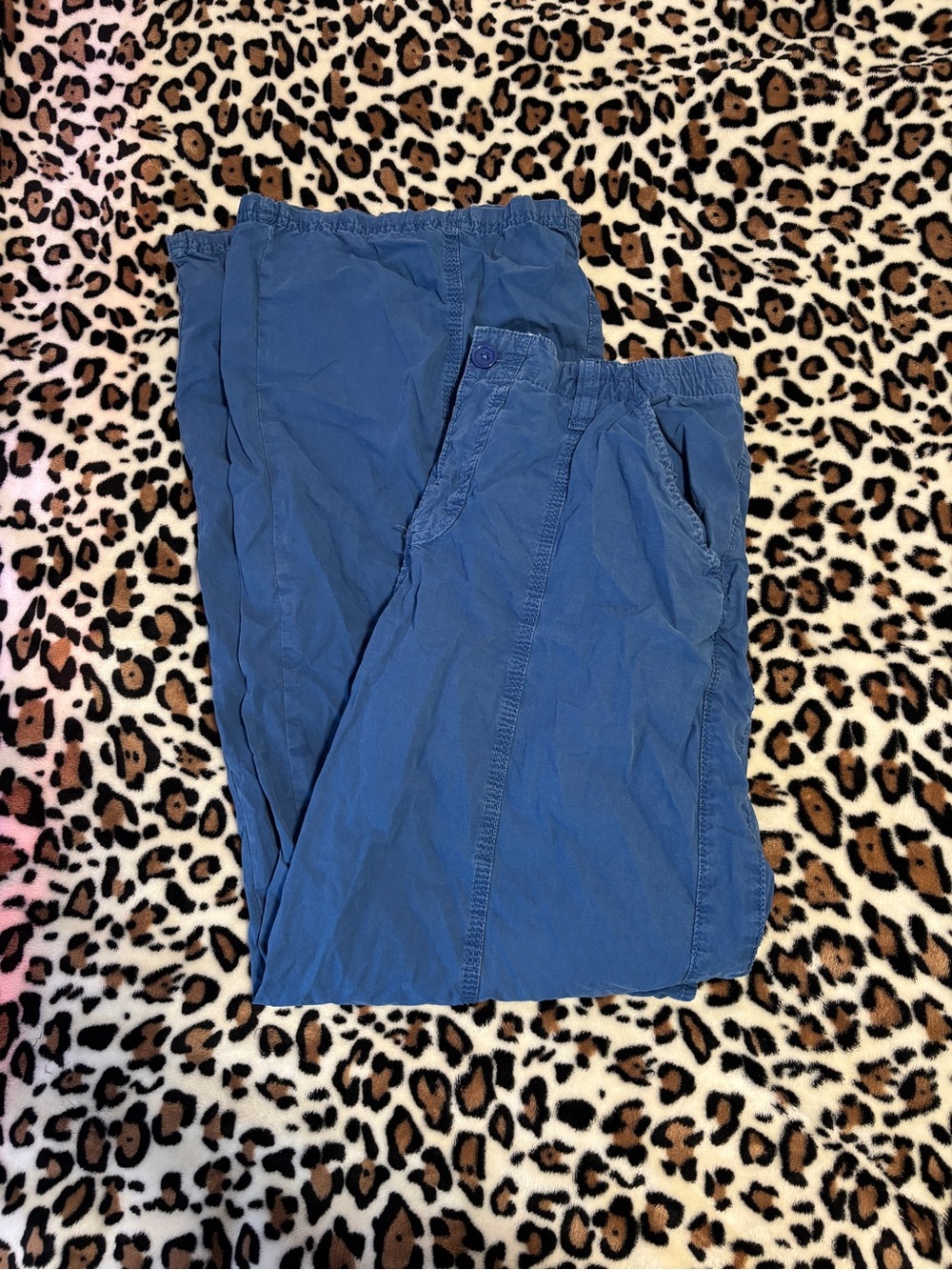 BDG/Urban Outfitters Women's Low Blue Cargo Pants with Elastic Waist.